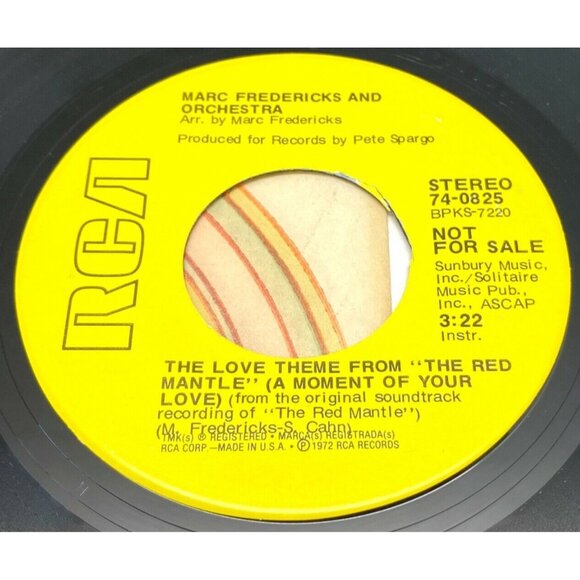 Marc Fredericks Love Theme From The Red Mantle Judy Scott 45 Vinyl 70s Pop - Picture 1 of 6